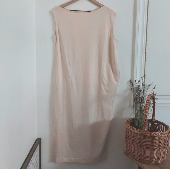 Aemi + Co Dresses & Skirts - Aemi + Co Bella Sleeveless Off Shoulder Midi Dress in Cream